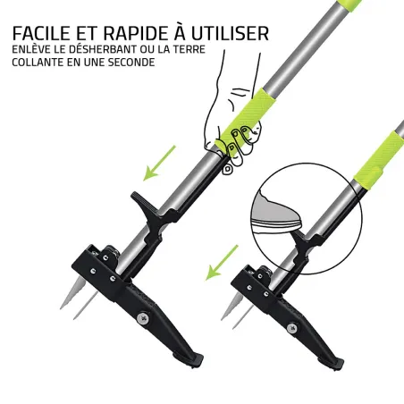 Désherbeur manuel aluminium 98 cm - Griffe anti-mauvaises herbes