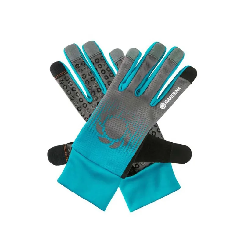 Gants Gardena® tactiles bleu/gris - Jardinage antidérapant