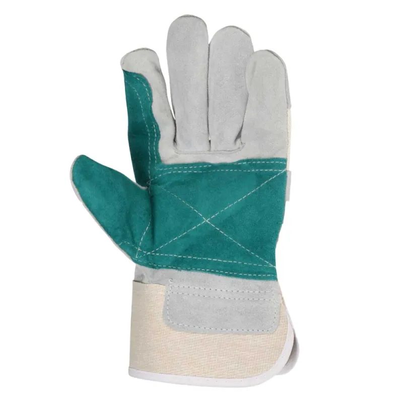Gants cuir vache renforcés double paume coton - T10