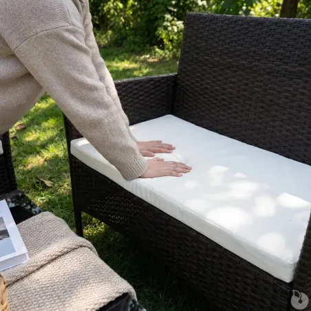 Salon de jardin 4p résine tressée marron - extérieur