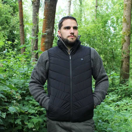 Gilet chauffant 3 niveaux noir M à 3XL - Chauffage USB