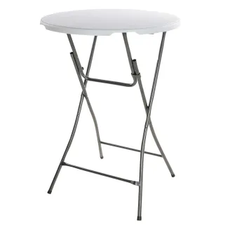 Table bar ronde blanche 80 cm - Pliable - Design moderne