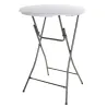 Table bar ronde blanche 80 cm - Pliable - Design moderne