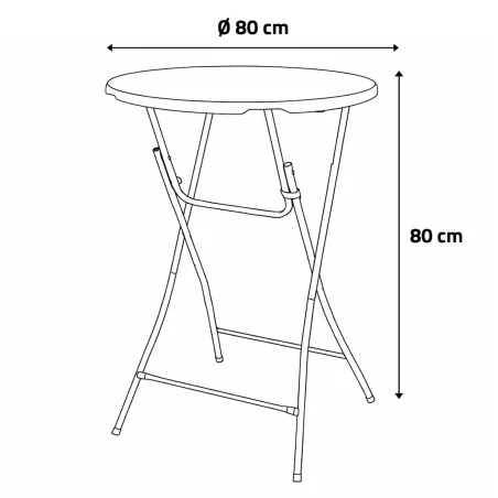 Table bar ronde blanche 80 cm - Pliable - Design moderne
