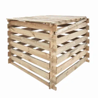 Composteur bois 510L - 80x80cm avec couvercle