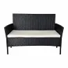 Salon jardin 4p résine tressée noir - détente extérieure