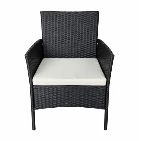 Salon jardin 4p résine tressée noir - détente extérieure