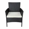 Salon jardin 4p résine tressée noir - détente extérieure