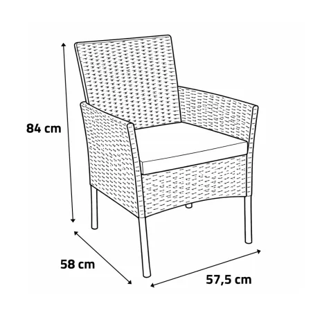 Salon jardin 4p résine tressée noir - détente extérieure