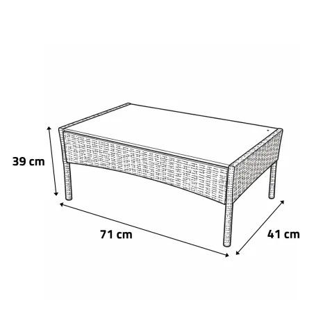 Salon jardin 4p résine tressée noir - détente extérieure