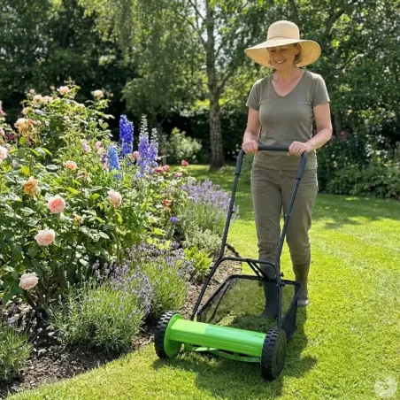 Tondeuse hélicoïdale manuelle 40cm - bac 18L - 15-43mm