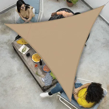 Toile d'ombrage triangulaire 3x3x3m taupe - Jardin & extérieur