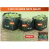 Lot de 3 sacs de jardin étanches et pliables