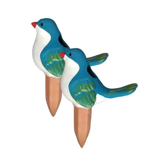 Lot de 2 piquets arroseurs oiseaux en terre cuite 120ml