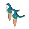 Lot de 2 piquets arroseurs oiseaux en terre cuite 120ml