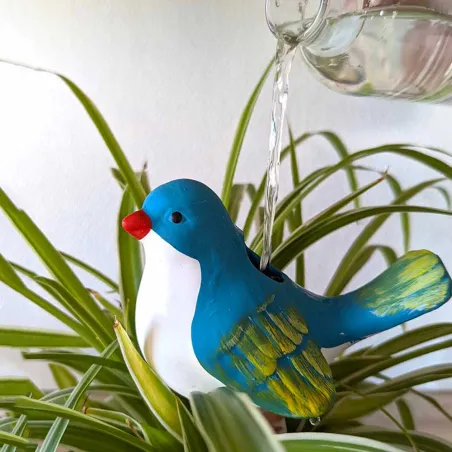 Lot de 2 piquets arroseurs oiseaux en terre cuite 120ml