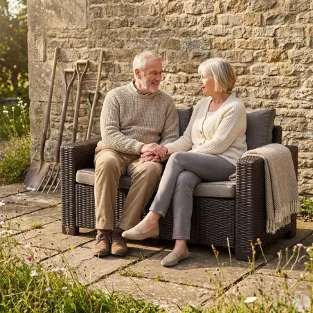 Canapé jardin Keter California 2 places marron rotin