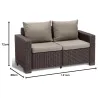Canapé jardin Keter California 2 places marron rotin