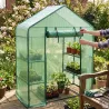Serre jardin 2 étagères 143x73x195 cm - Polyéthylène