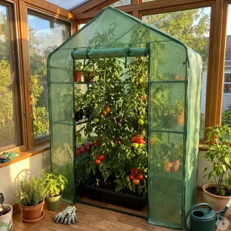 Serre jardin 2 étagères 143x73x195 cm - Polyéthylène