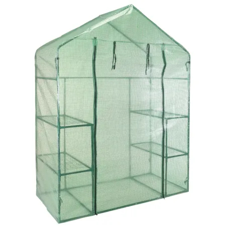 Serre jardin 2 étagères 143x73x195 cm - Polyéthylène