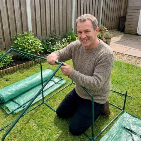 Serre jardin 2 étagères 143x73x195 cm - Polyéthylène