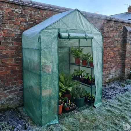 Serre jardin 2 étagères 143x73x195 cm - Polyéthylène