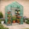 Serre jardin 2 étagères 143x73x195 cm - Polyéthylène
