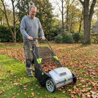 Ramasse-feuilles pro 3 brosses 53cm - bac 100L réglable