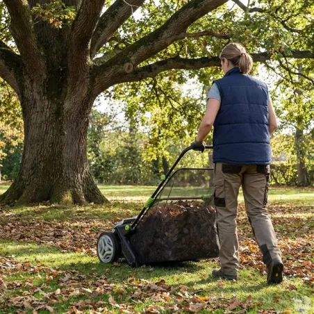 Ramasse-feuilles pro 3 brosses 53cm - bac 100L réglable