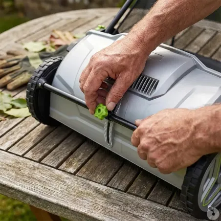 Ramasse-feuilles pro 3 brosses 53cm - bac 100L réglable