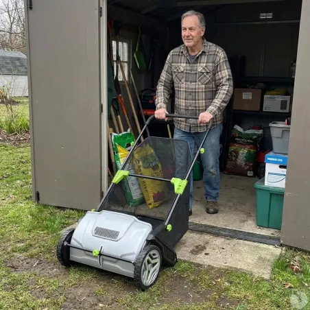 Ramasse-feuilles pro 3 brosses 53cm - bac 100L réglable