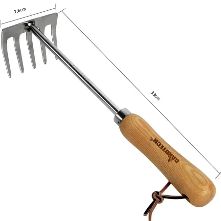 Râteau jardin acier/bois 33 cm - précis et maniable