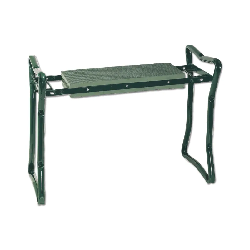 Banc jardinier pliable métal 2-en-1 assis/agenouillé