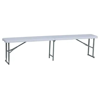 Banc pliable blanc 3 places - 180x27x43 cm extérieur