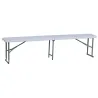 Banc pliable blanc 3 places - 180x27x43 cm extérieur