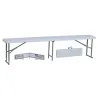 Banc pliable blanc 3 places - 180x27x43 cm extérieur