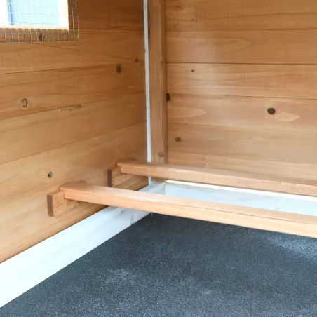 Poulailler bois 3 poules - Toit plastique - 112x77x92 cm