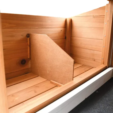 Poulailler bois 3 poules - Toit plastique - 112x77x92 cm