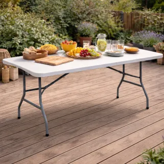 Table pliante résine 10 pers. 180x70cm - pieds métal