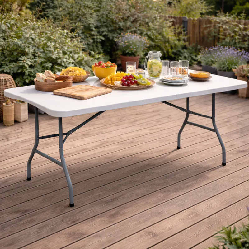 Table pliante résine 10 pers. 180x70cm - pieds métal