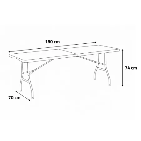 Table pliante résine 10 pers. 180x70cm - pieds métal