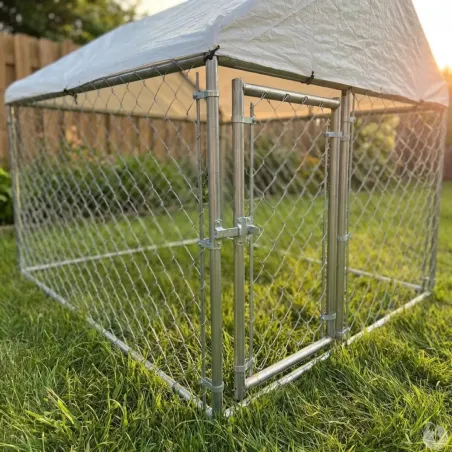 Enclos extérieur galvanisé avec toile imperméable 2x2x1,6 m