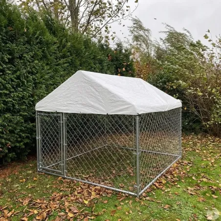Enclos extérieur galvanisé avec toile imperméable 2x2x1,6 m