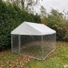Enclos extérieur galvanisé avec toile imperméable 2x2x1,6 m