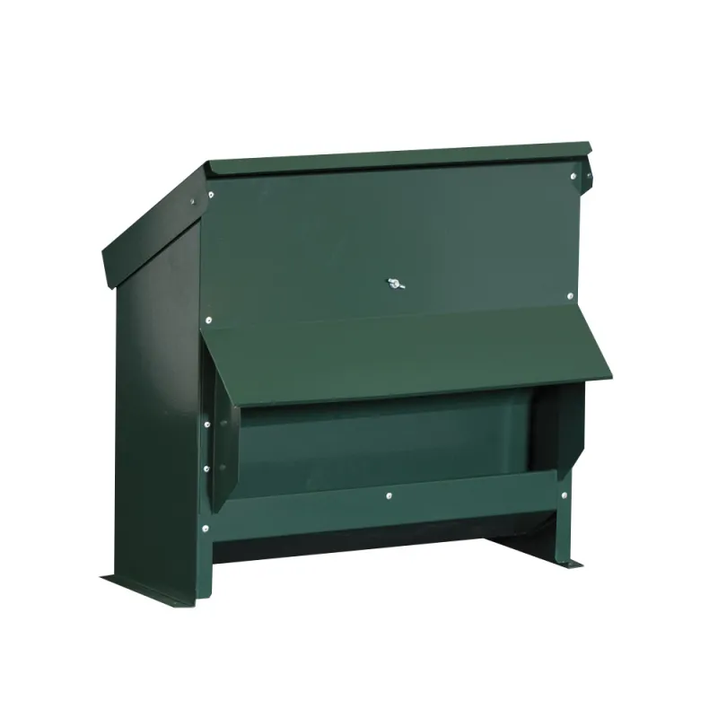 Mangeoire trémie verte 20 kg anti-gaspi pour volailles