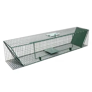 Piège US 2 entrées acier vert 125x26cm - fouines, martres