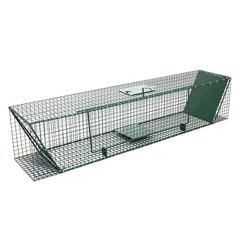 Piège US 2 entrées acier vert 125x26cm - fouines, martres