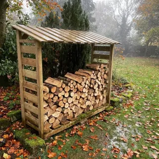 Abri à bûches 1,8 stères - Bois traité autoclave 170x46x182 cm