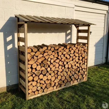 Abri à bûches 1,8 stères - Bois traité autoclave 170x46x182 cm